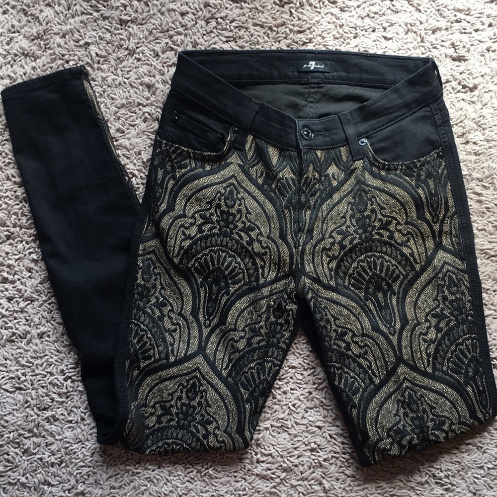 7 For All Mankind Embroidered Skinny Jeans